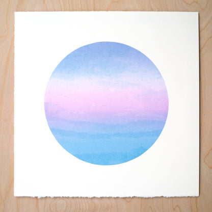 Orbital IV Woodblock Relief Print