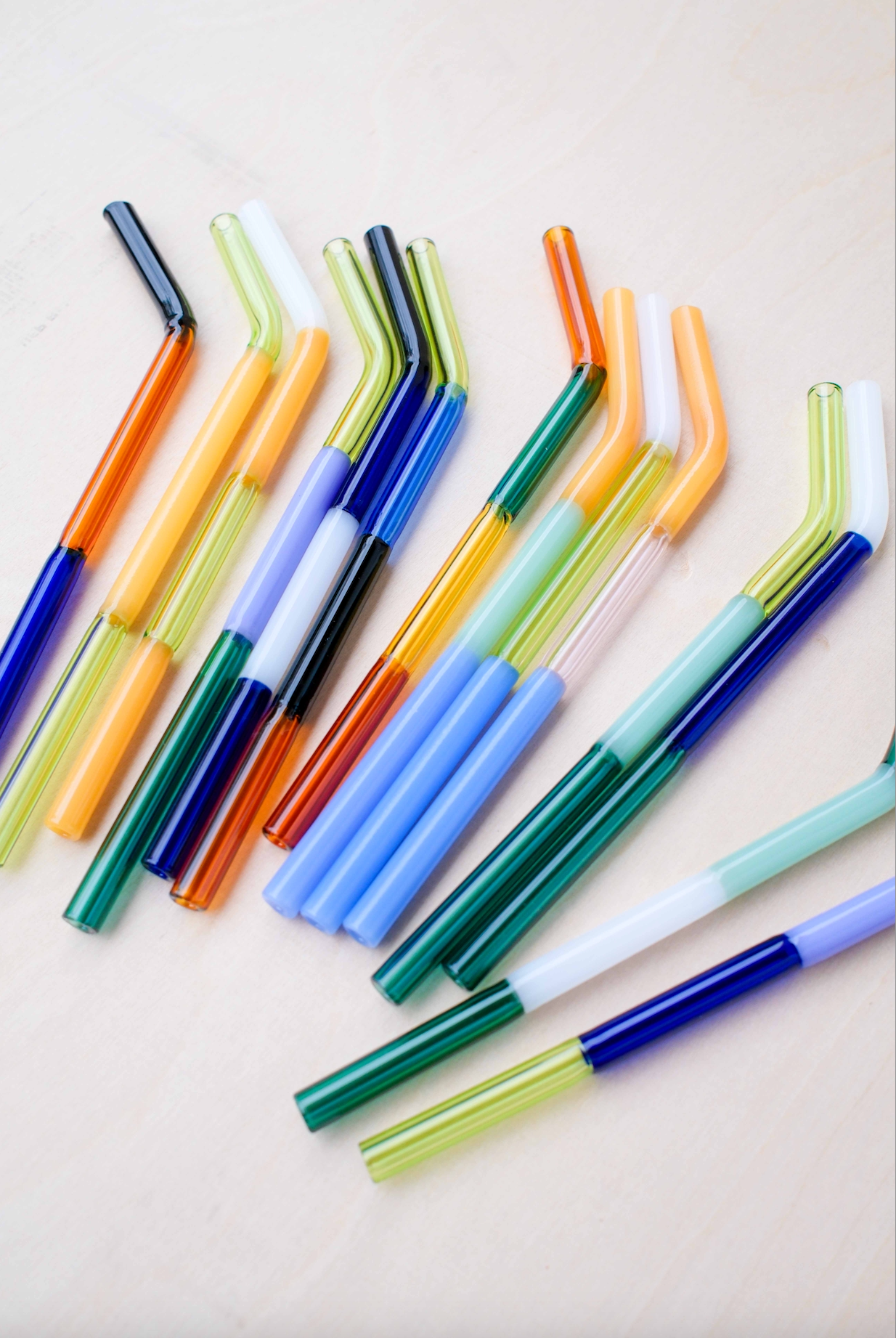 Angled Colorblock Straw