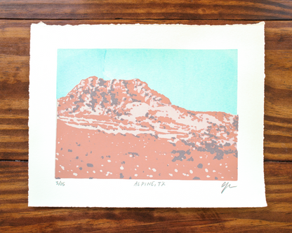 Limited Edition Silkscreen Print: "Alpine, TX"